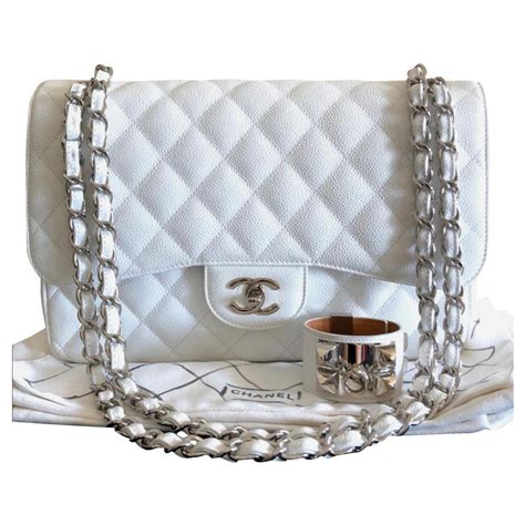 chanel white classic|chanel classic flap jumbo price.